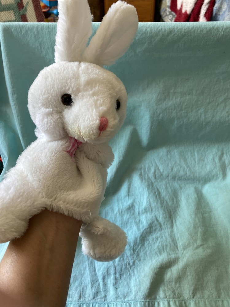 Easter Bunny White Rabbit small hand white Puppet Used Generic Brand