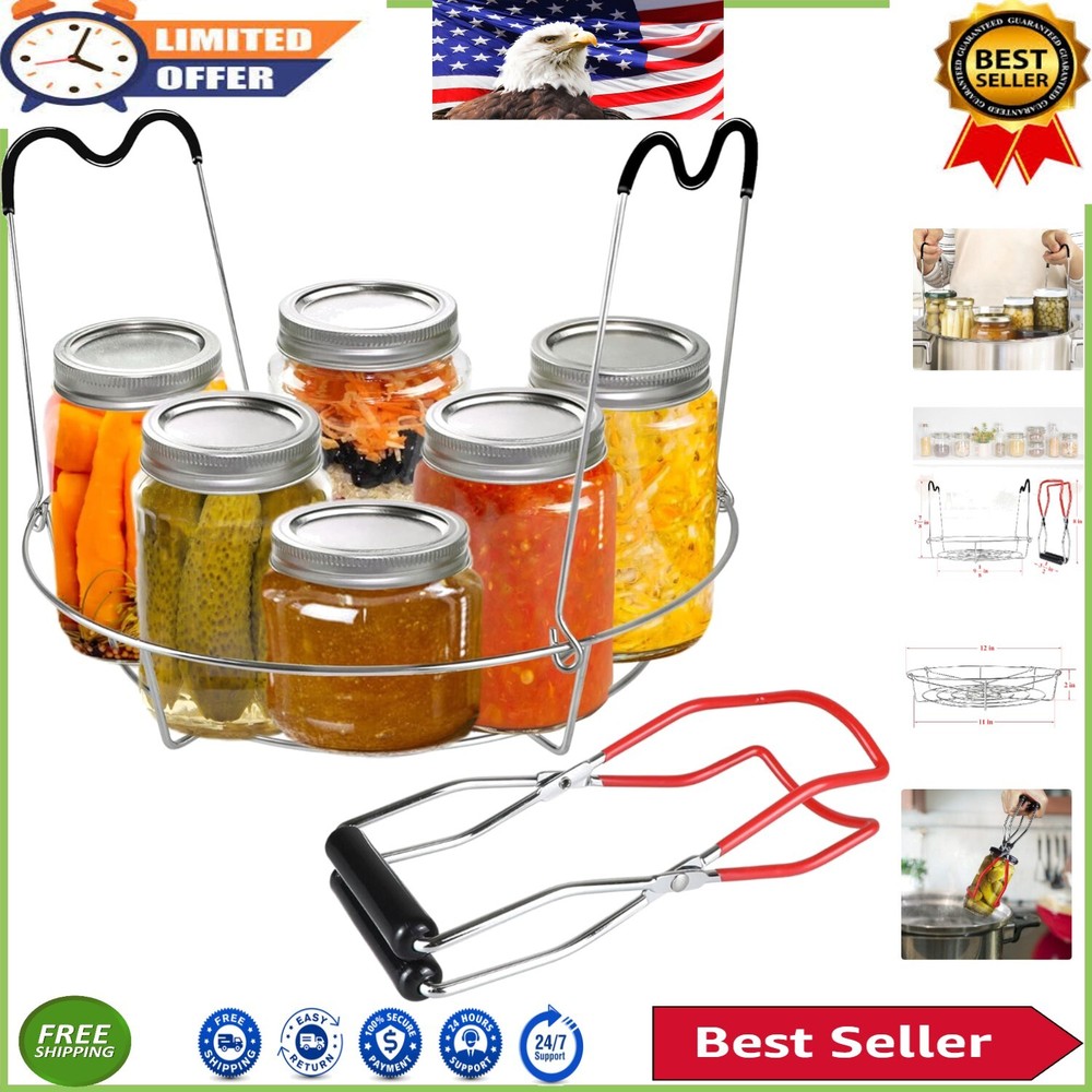 Multi-Functional Canning Rack with Expandable Features and Silicone Grips