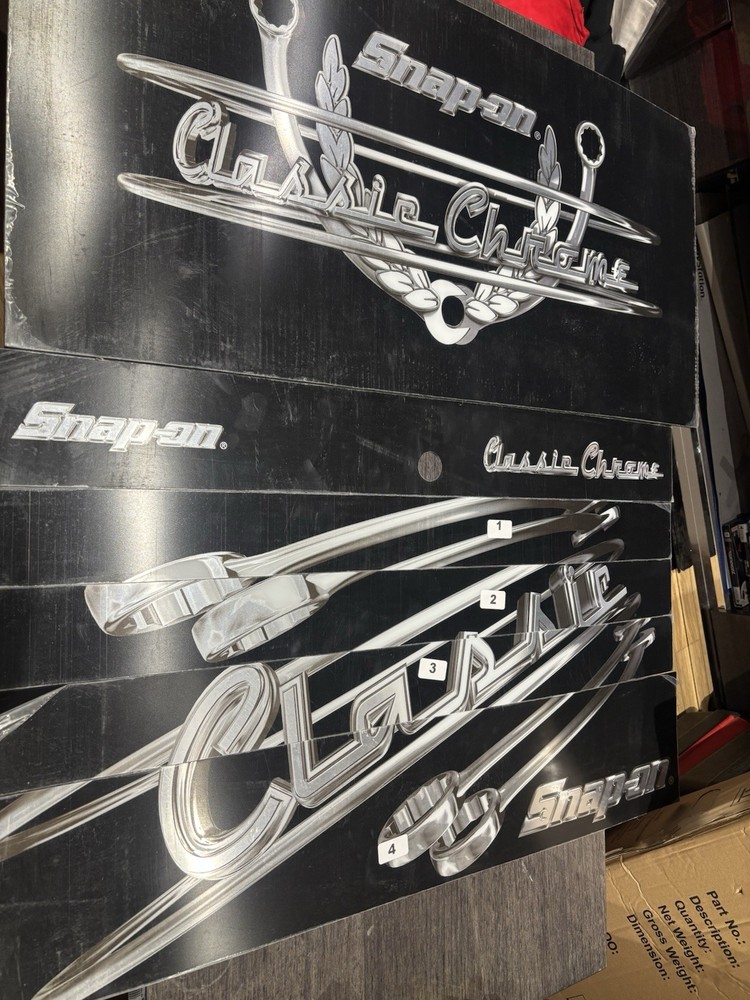 *New* Snap On 40" Roll Cab Tool Box Stack Decals Graphics Classic Chrome Sticker