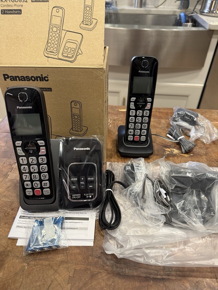 Panasonic Cordless Landline Phone Set with Advanced Call Blocking Feature Read