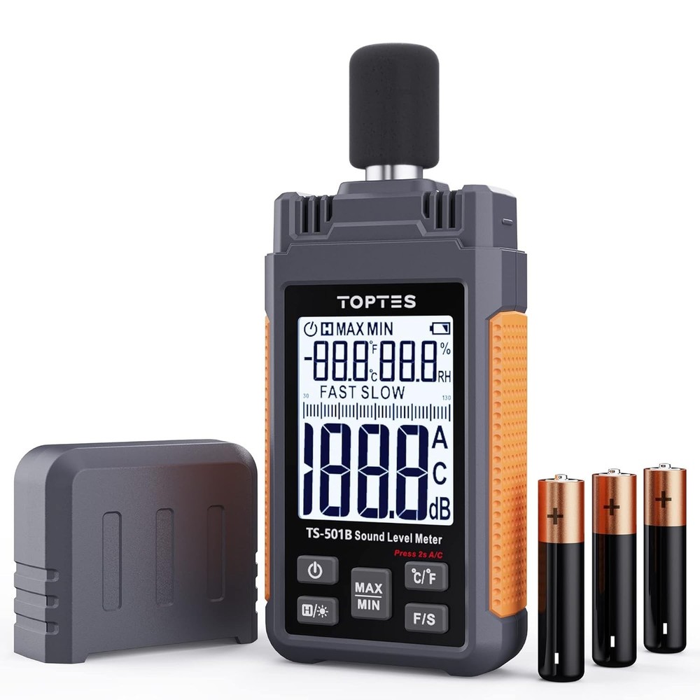 TS-501B Sound Level Meter with Backlit Display - Orange