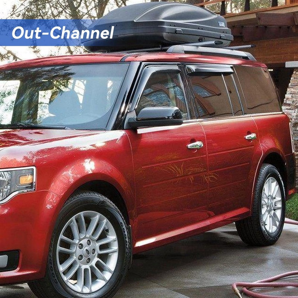 Window Visors Rain Guards Shield for 2009-2019 Ford Flex, Smoked