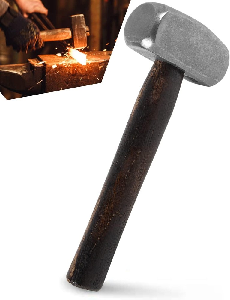3LB Blacksmith Hammer Bladesmith Forge Handmade Knife Making Farrier Flat Round