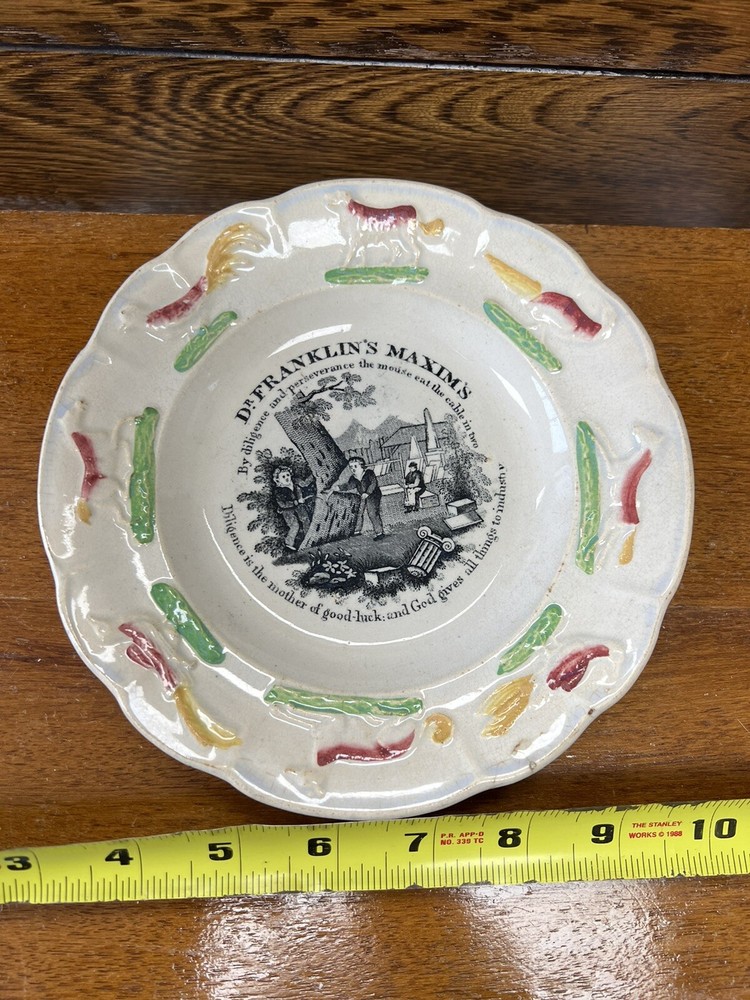 Antique Dr Franklin’s Maxim’s plate 1870