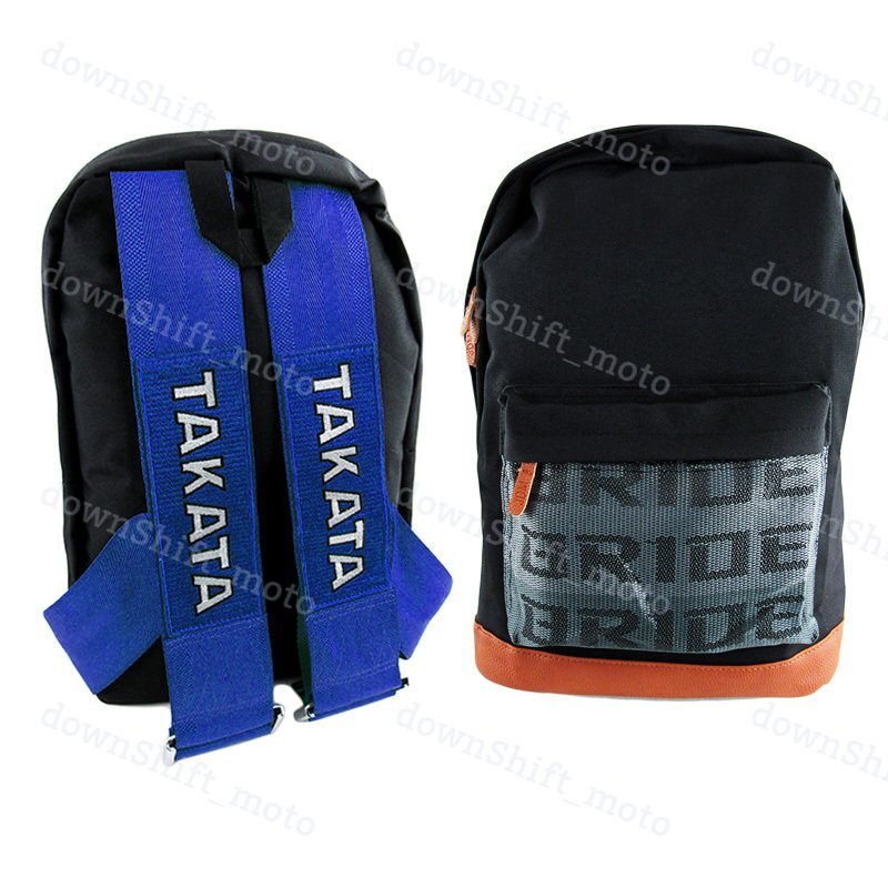 JDM BRIDE RACING BACKPACK WITH BLUE RACING HARNESS ADJUSTABLE SHOULDER STRAPS