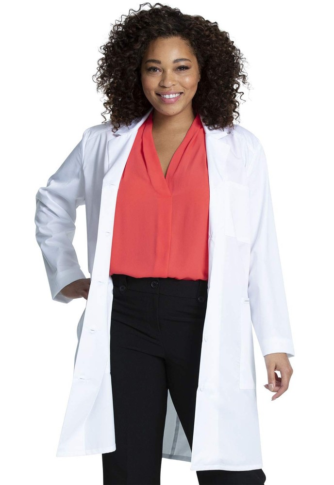 Womens Scrub Lab Coat Button Up Front 3 Pockets Stretch Fabric Model CK421