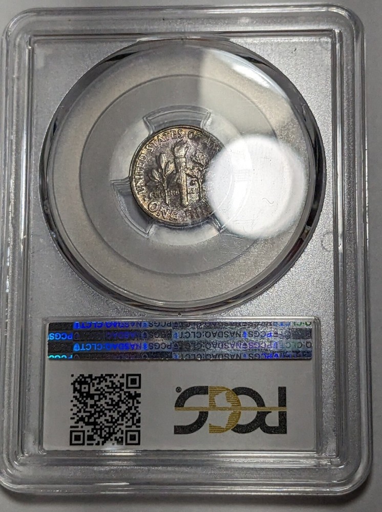 1957 - P - Roosevelt Silver Dime - PCGS - MS 66 - Toned