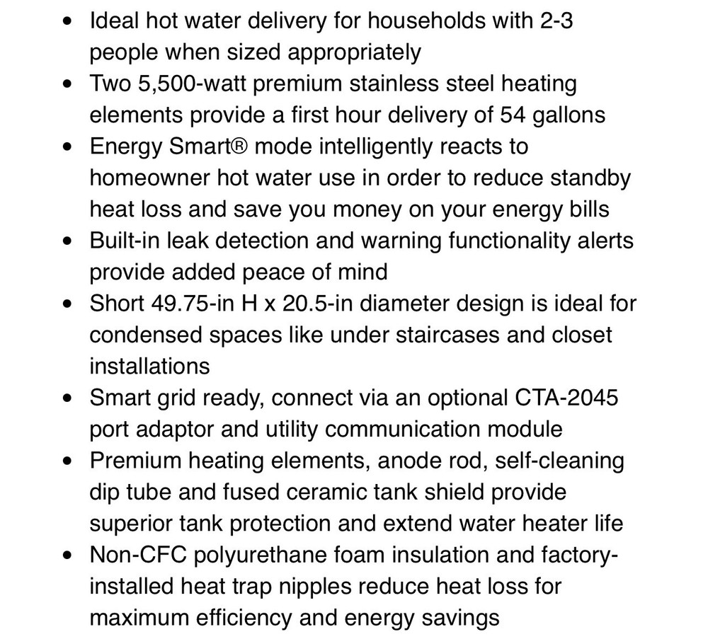 A.O. Smith⚡️Signature Premier Electric 40-Gallon Short Water Heater EG12-40R55DV