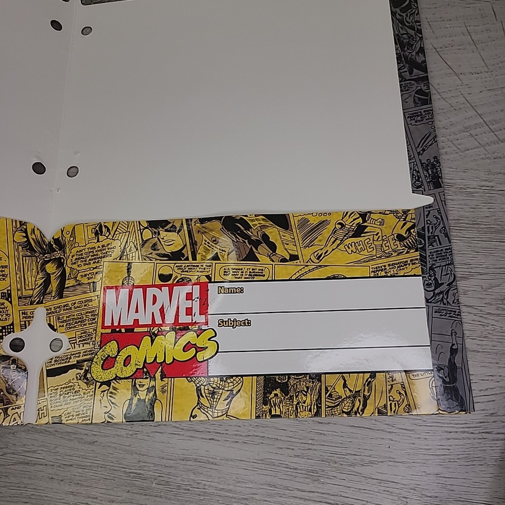 School Folder Marvel Comics Portfolio 3 Hole Punch 2 Pocket Hulk Thor Iron Man