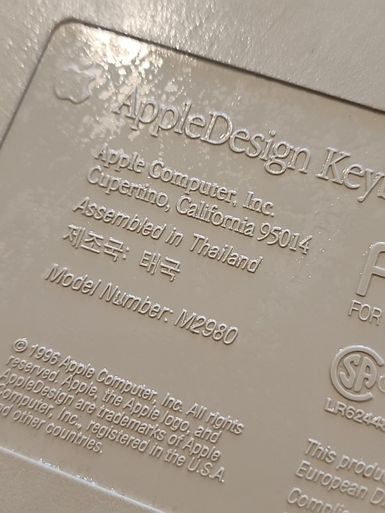 Vintage Apple Design Keyboard M2980 UnTested