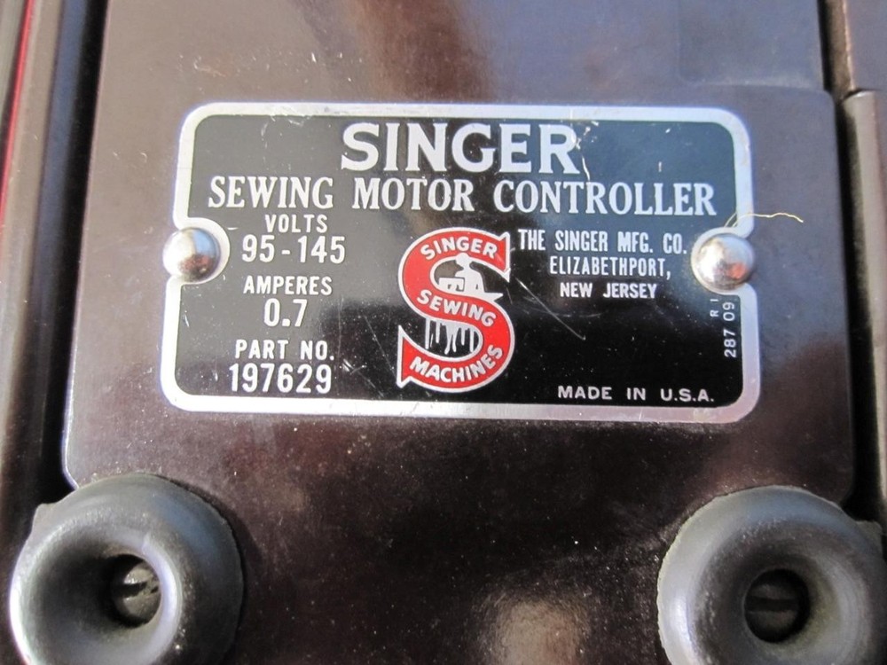 VINTAGE SINGER SEWING MACHINE 404 CONTROLLER & CORD 197629 1959