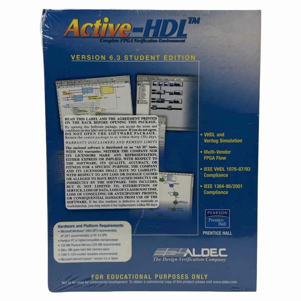Xilinx Student Edition 6.3i plus Active-HDL 6.3 CD-ROM Software New Sealed