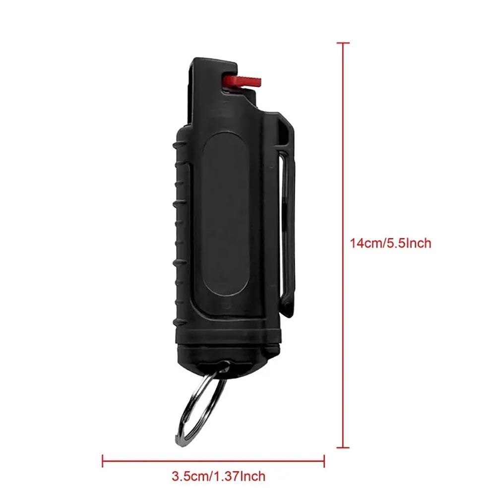 Keychain-Attached Sturdy Fast-Acting Secure Versatile Pepper Spray with Keychain