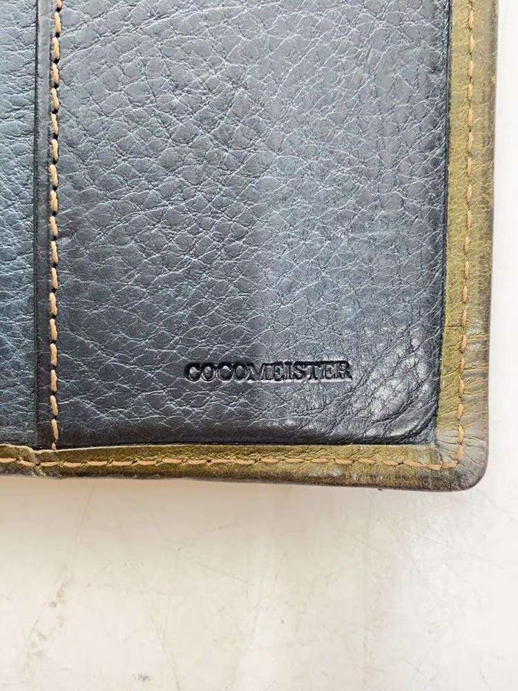COCOMEISTER Men's KHK Leather Long Wallet, Solid Color