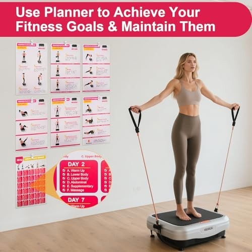 Vibration Plate Exercise Machine Guide - 6 Workout Plans, 10 Clips & Planner, Fu