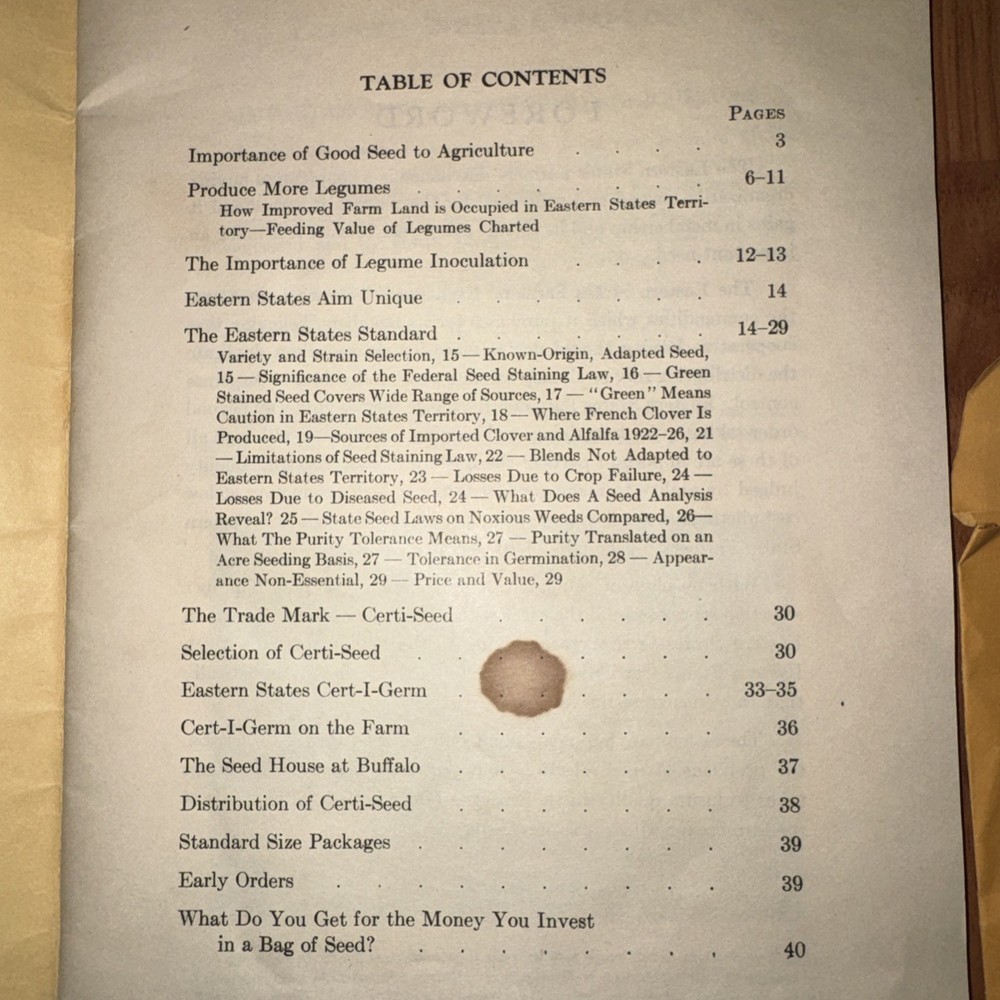 1929 Eastern States Know-Origin, Adapted Certi-Seed Book