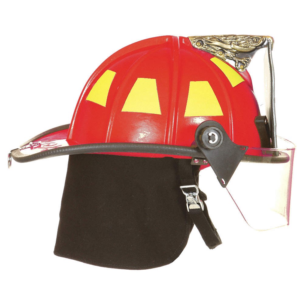 FIRE-DEX Fire Helmet,Red,Traditional 6CCD9
