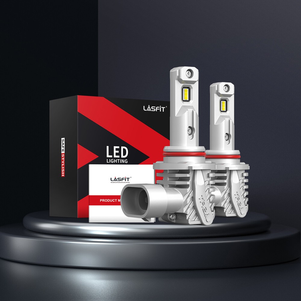 Lasfit 9006 LED Headlight Bulbs Conversion Kit Low Beam 6000K Fanless White 2x