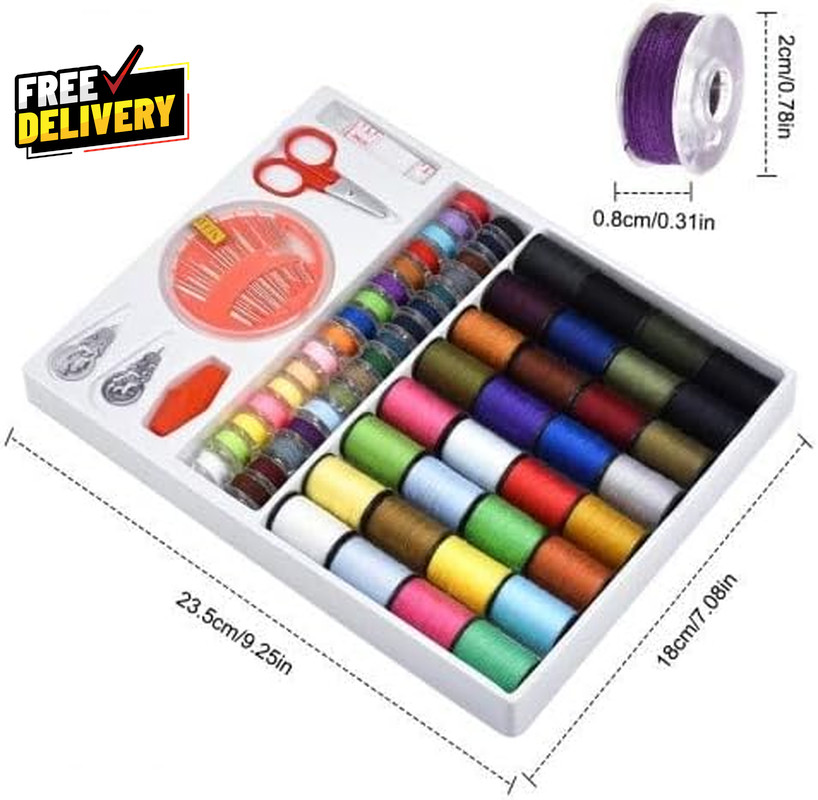 100Pcs Sewing Thread Tools Kit 64 Rolls Machine Thread Spools 30Pcs Needles.....