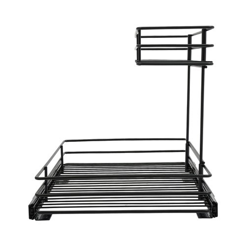 2-Tier Pull-out Cabinet Storage Rack, Sliding Out Storage Rack Under Sink, Black
