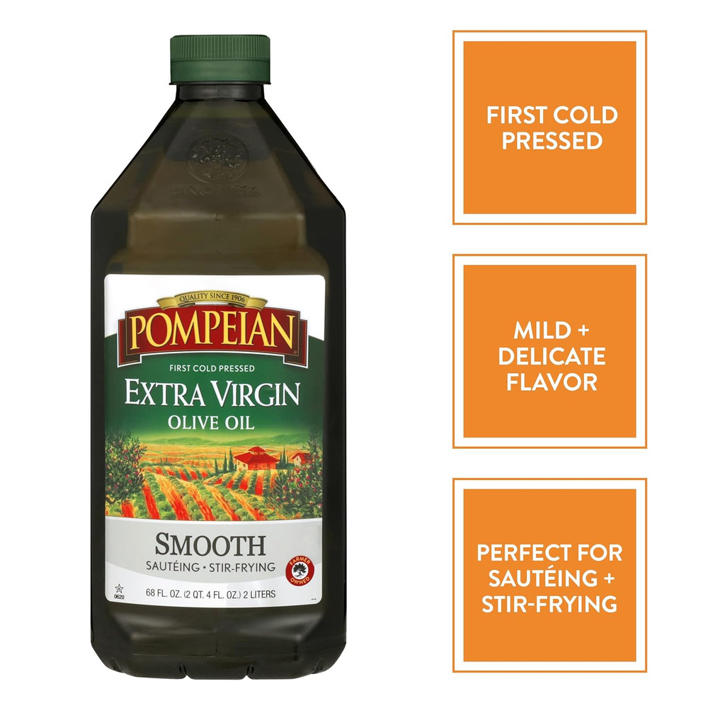 Smooth Extra Virgin Olive Oil, Contains Polyphenols, First Cold Pressed, 68 Fl O