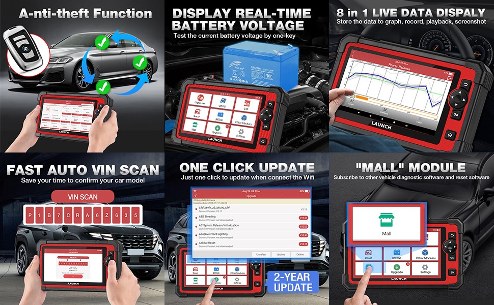 LAUNCH X431 CRP919E Bidirectional Diagnostic OBD2 Scanner ECU Reader 35+ Reset