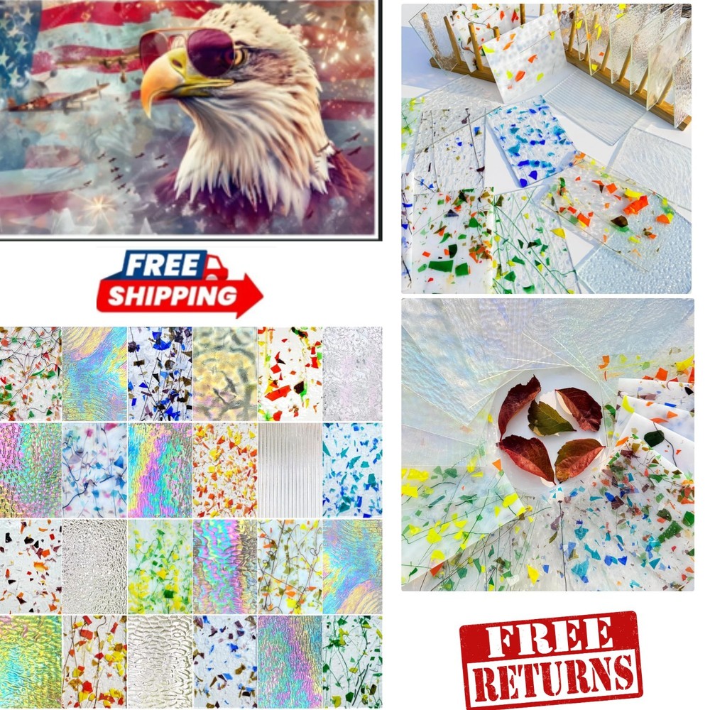 Versatile 24-Pack Iridescent Stained Glass Sheets - 4 x 6 Inch Craft Essentials