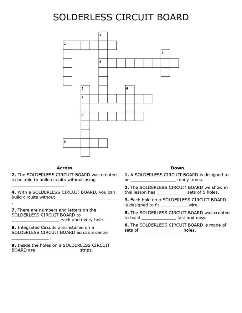 5th Grade- Lesson Plan #4 "Solderless Circuit Board" Science-Electronics