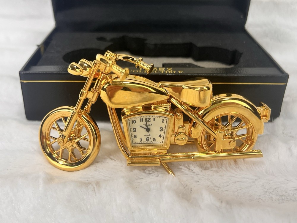 TIMEX Quartz Movable Motorcycle Collectible Mini Clock (Read)