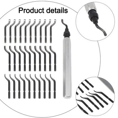 Metal Hand Deburring Tool Kit With 31 Blades For Multiple Material Applications