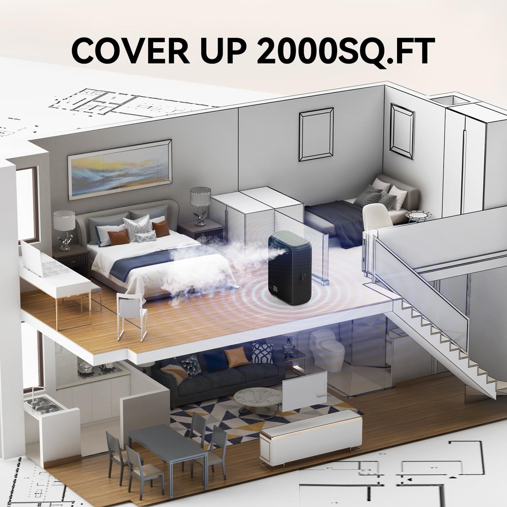 Smart Essential Oil Diffuser with Bluetooth,Waterless Scent Machine for Black