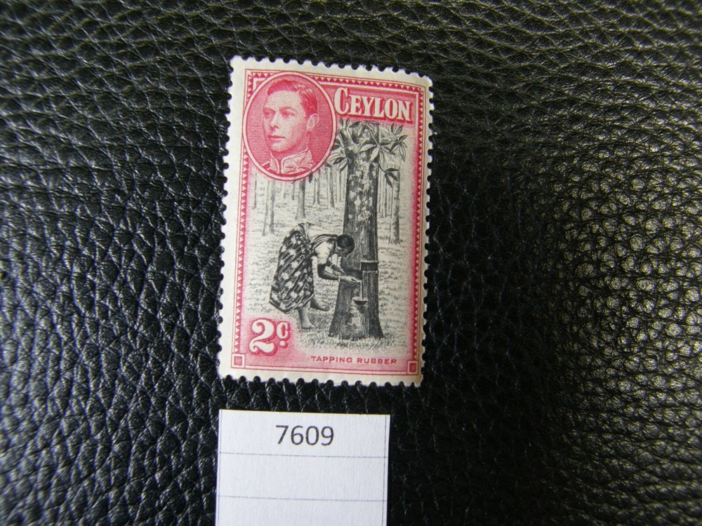 7609) One: 2c King George VI Tapping Rubber Postage Stamp