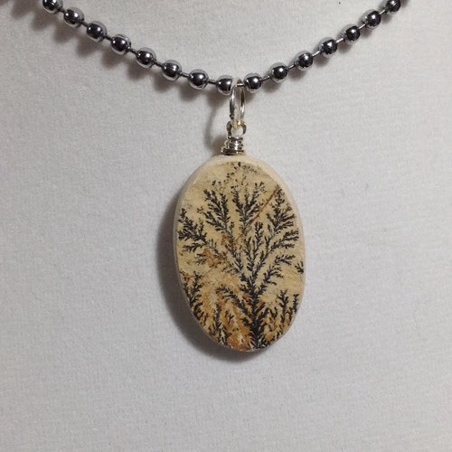 Natural Dendretic Agate Pendant "Oval"