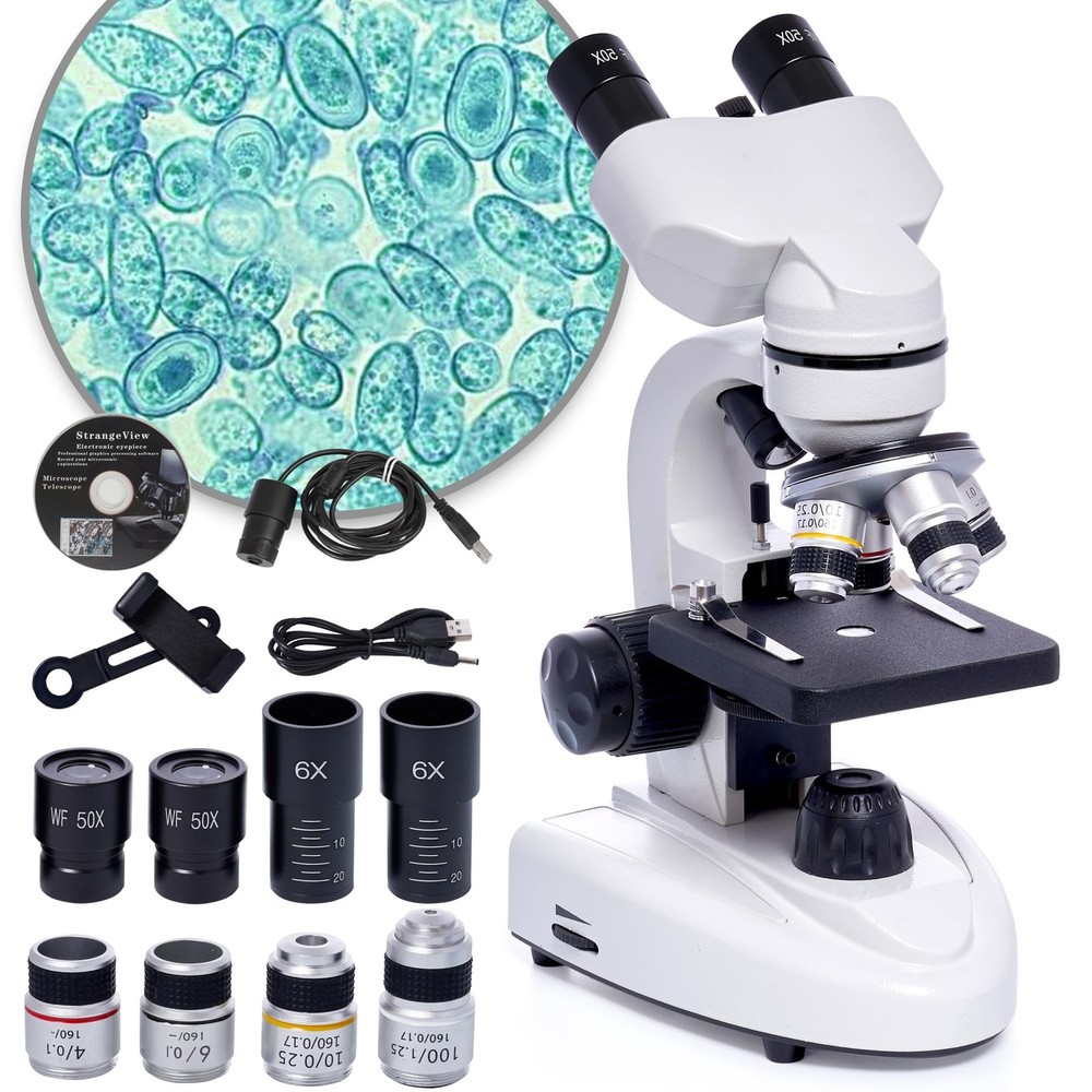 SELFIE CAT Laboratory Microscope for School, Binocular Compound Microscope 20...