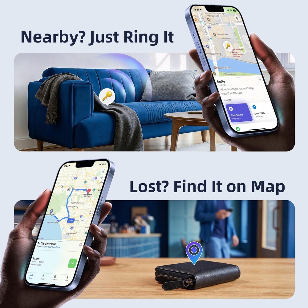 Air Tracker Tags-4 Pack Seektags [2026 Dual-System] for Apple & Android, 400 ...