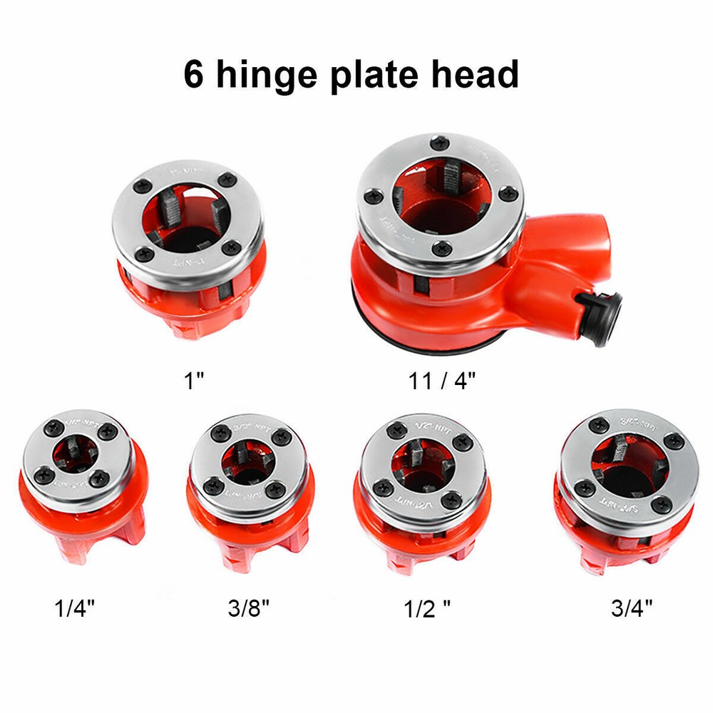 Ratchet Pipe Threader Kit Set w/ 6 Dies & Storage Case