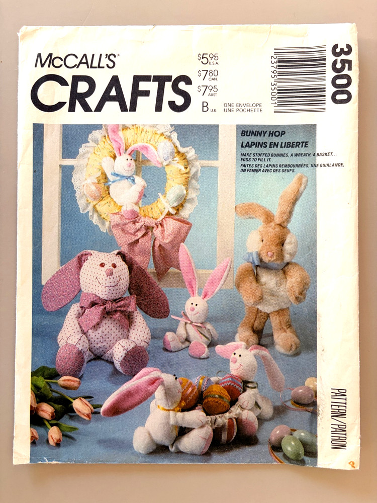 1980's McCall's Easter Bunny Package Pattern 3500 UNCUT