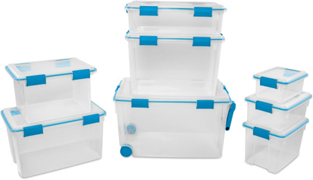 4-Pack Gasket Box, Home Storage Organizer Bins with Lids, 37 Quart – Stackable C