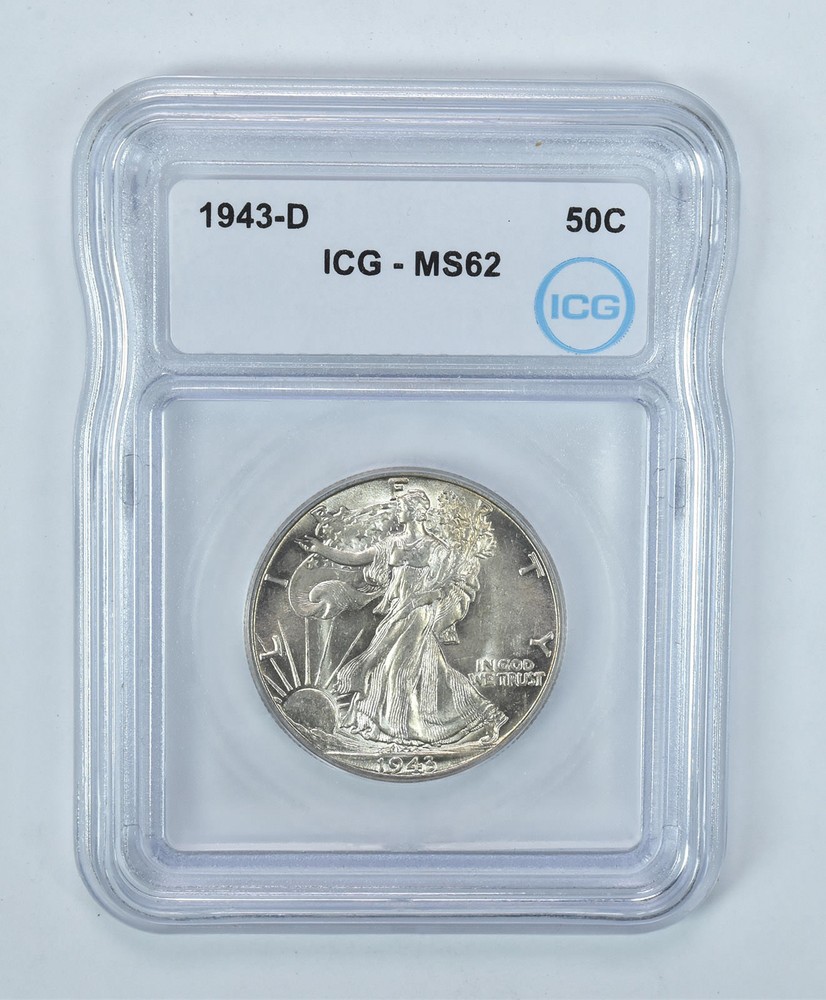1943-D Walking Liberty Half Dollar MS62 ICG