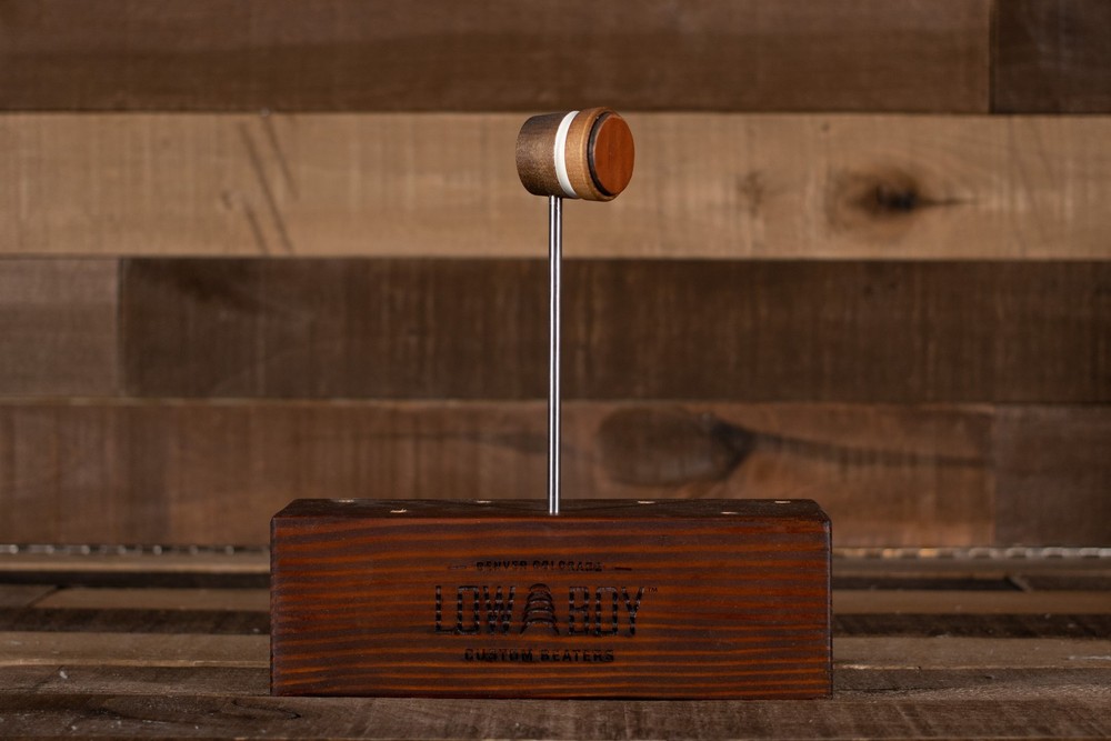 Low Boy Lightweight Leather Daddy Beater, Medium/Light Brown with White Stripe