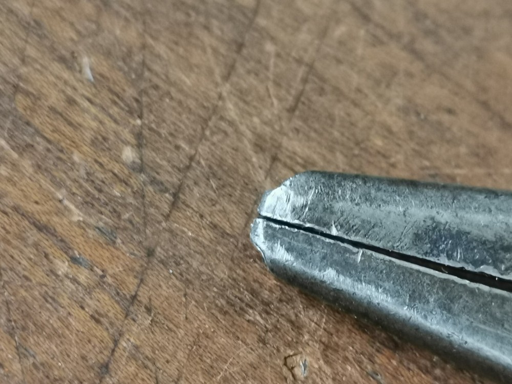 Vintage modified pliers, 5 1/8" long.