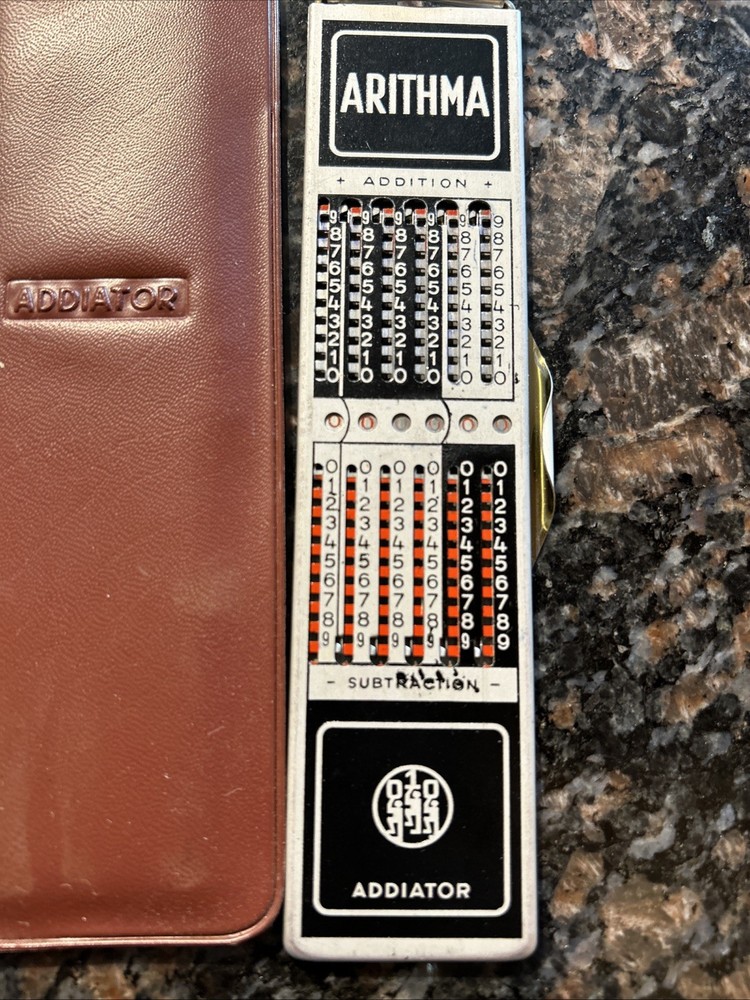 Vintage Arithma Addiator Adding Machine Calculator with Stylus Germany