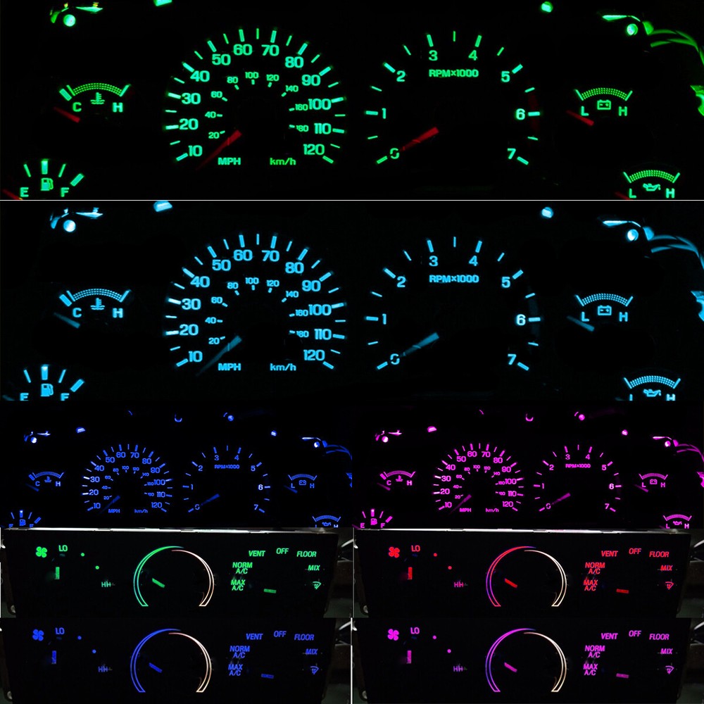 LED BULBS KIT for Ford Mustang 99-04 Instrument Cluster Gauge + Climate Control