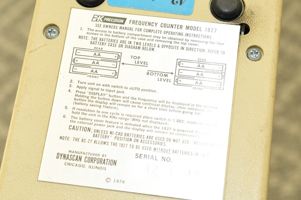 BK Precision 1827 Frequency Counter - Main Unit ONLY