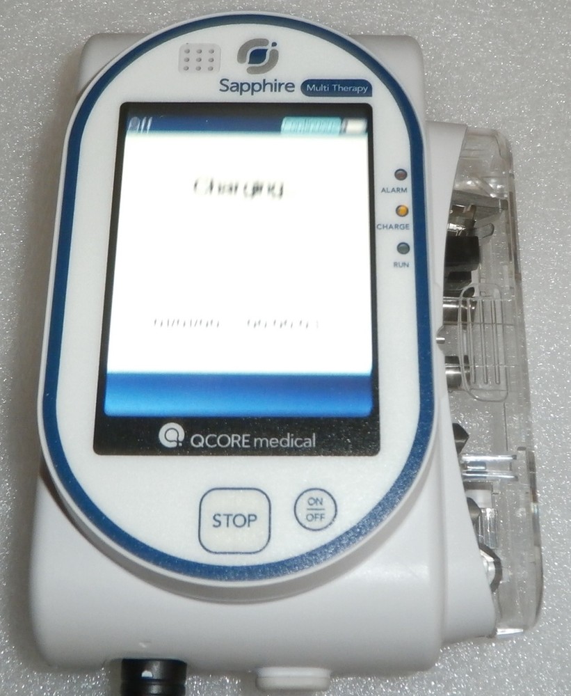 QCORE Sapphire multi therapy pump with accessories (has bad battery)