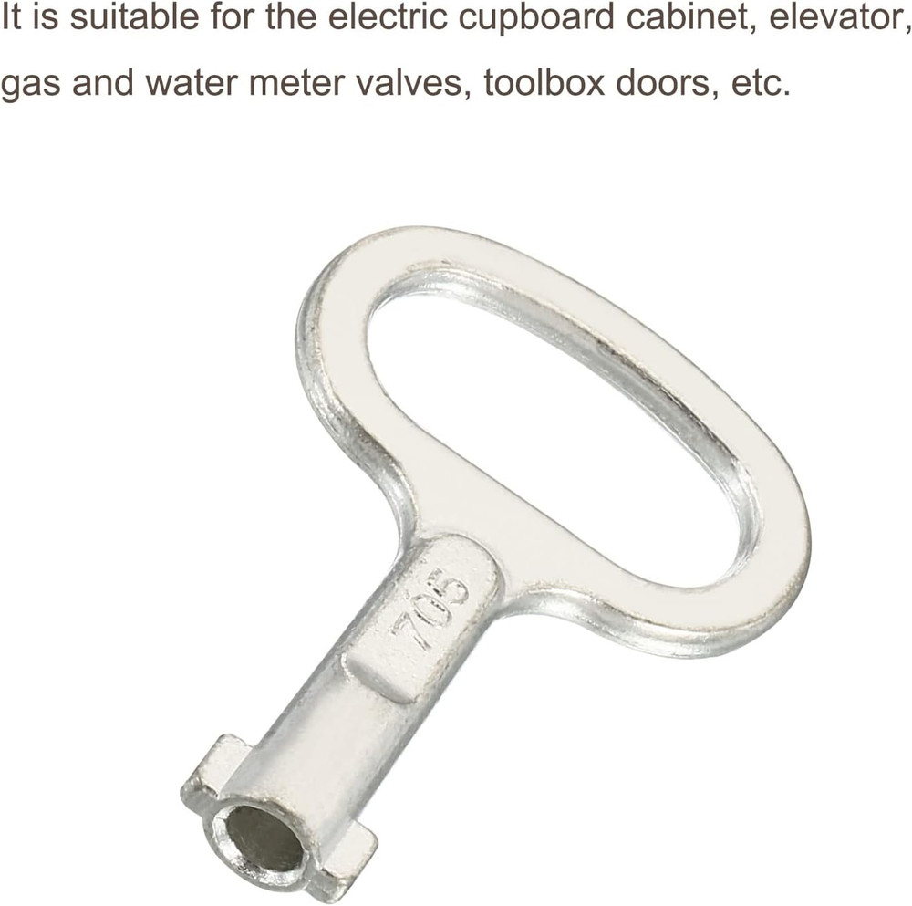 Key Shape Socket Spanner, 3 Pack for 0.45"X0.2" Panel Lock, Silver