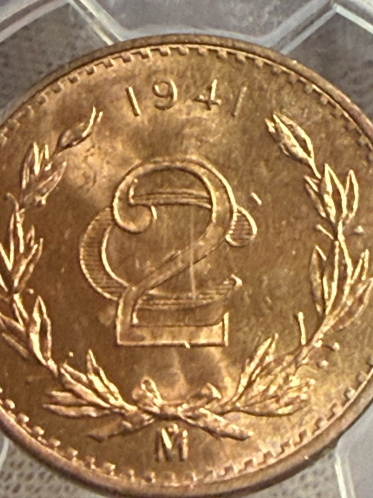 1941 -Mo Mexico 2 Centavos PCGS MS64 RD Red
