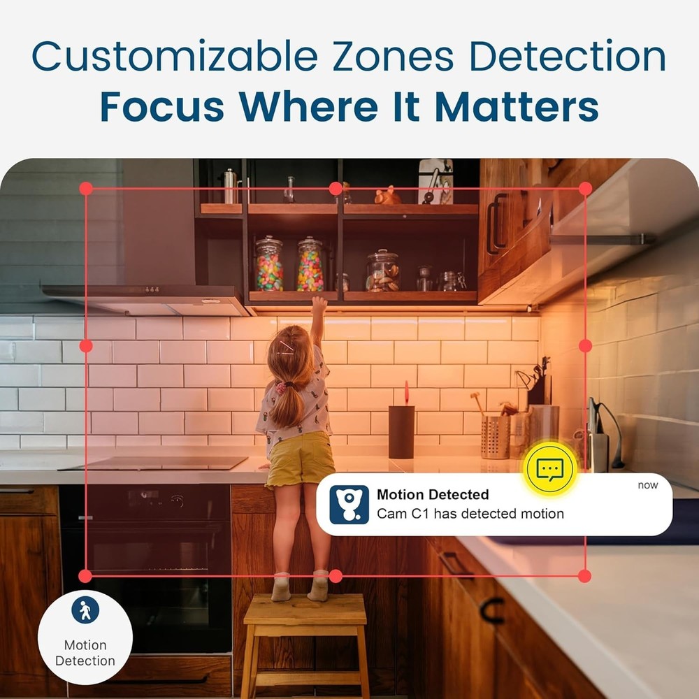 Stay Connected: 2K Night Vision Indoor Camera with Motion Alerts & App Access