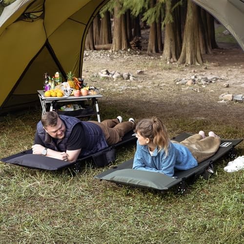 Portable Camping Cot, Sleeping Cots for Adults, Ultralight Backpacking Black