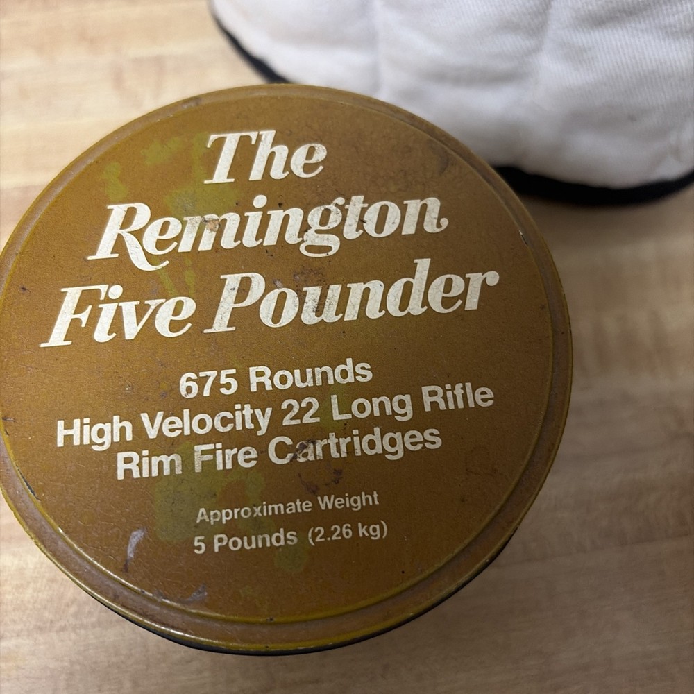Empty Remington .22 Five Pounder Vintage Tin